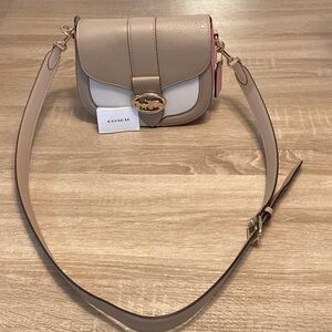 Coach Beige and White Crossbody Bag